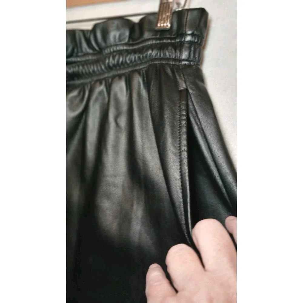 Express Paperbag Waist Mini Skirt Medium Black NWT High Rise Tie Belt‎